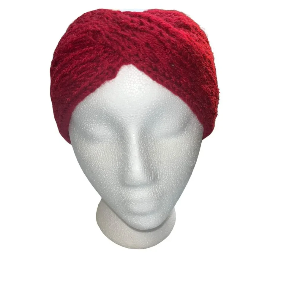 Women's True North Gear Clothing Ruby Red Knit Ear Warmer Headband & BYOS Gloves - Picture 3 of 6